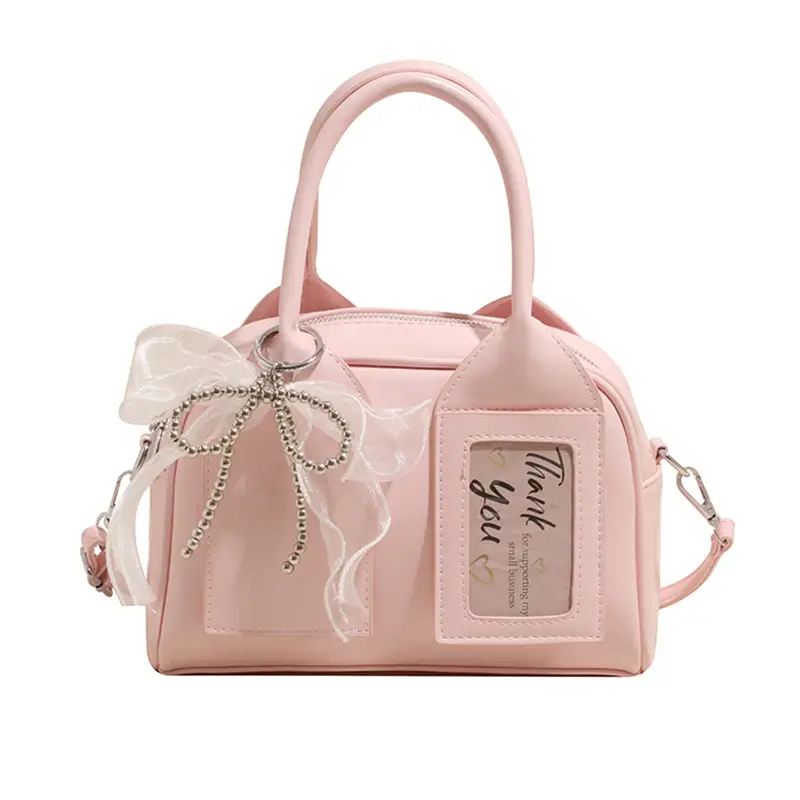 Women's Light Purple Clear Pouch with Bow - Image 2
