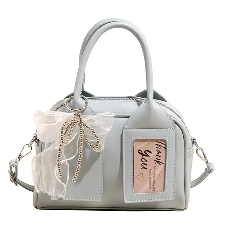 Women's Light Purple Clear Pouch with Bow - Image 4