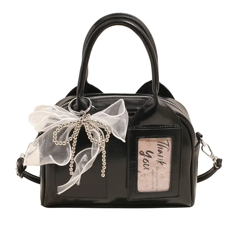 Women's Light Purple Clear Pouch with Bow - Image 6