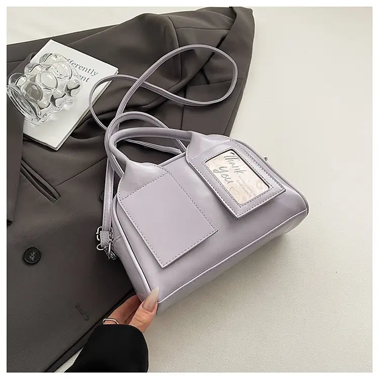 Women's Light Purple Clear Pouch with Bow - Image 9
