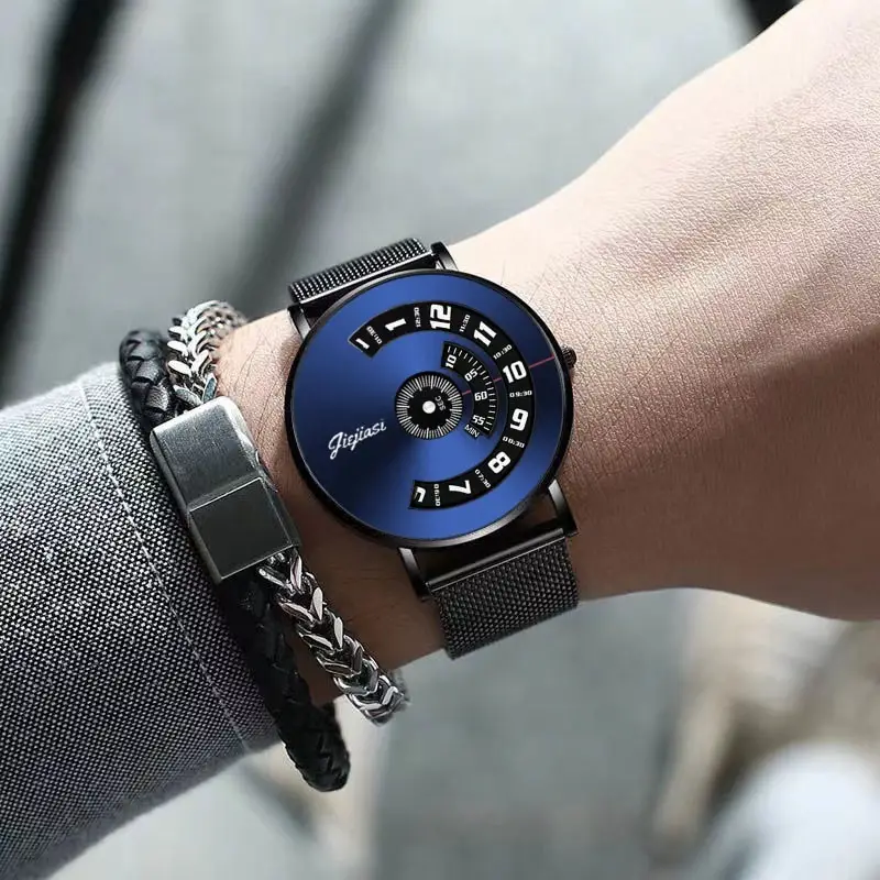Men's Ultra-Thin Black Quartz Watch with Dial Display - Image 7