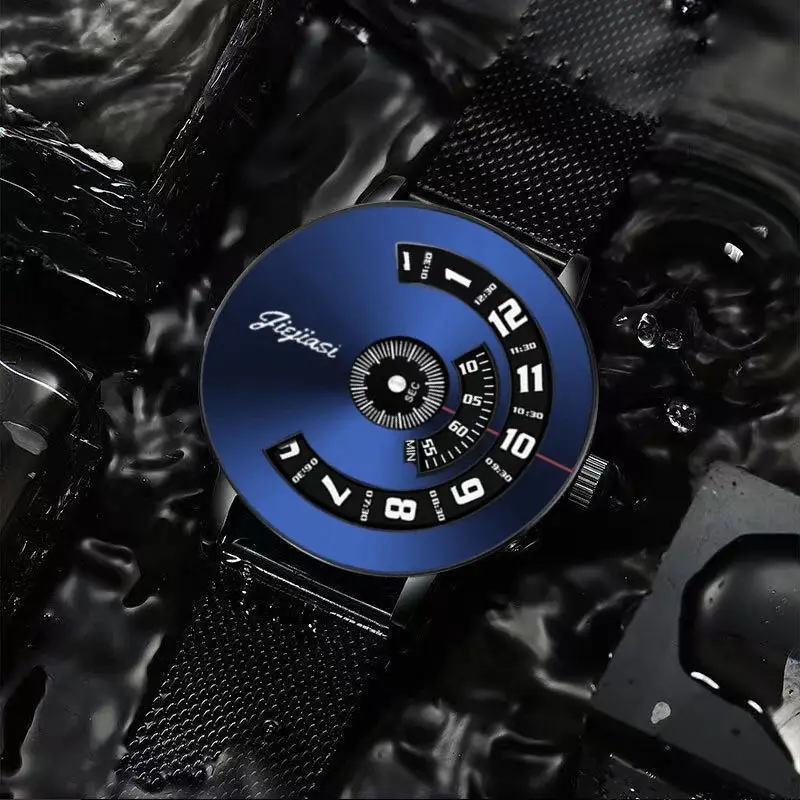Men's Ultra-Thin Black Quartz Watch with Dial Display - Image 8