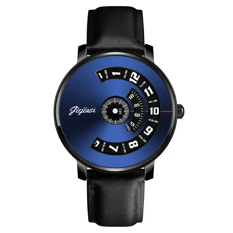 Men's Ultra-Thin Black Quartz Watch with Dial Display - Image 3