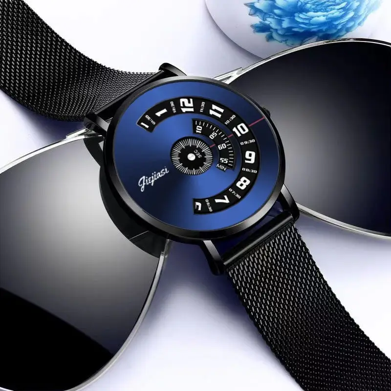 Men's Ultra-Thin Black Quartz Watch with Dial Display — feature 10