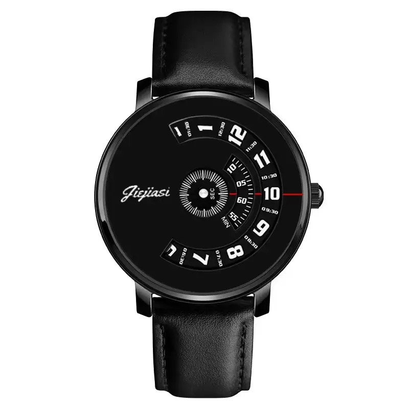 Men's Ultra-Thin Black Quartz Watch with Dial Display - Image 4