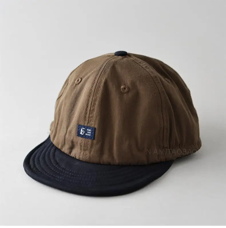 Men's Brown Patchy Baseball Cap with Drawstring — feature 1