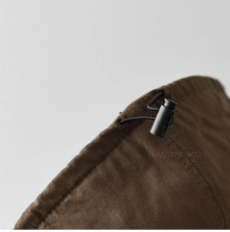 Men's Brown Patchy Baseball Cap with Drawstring — feature 6