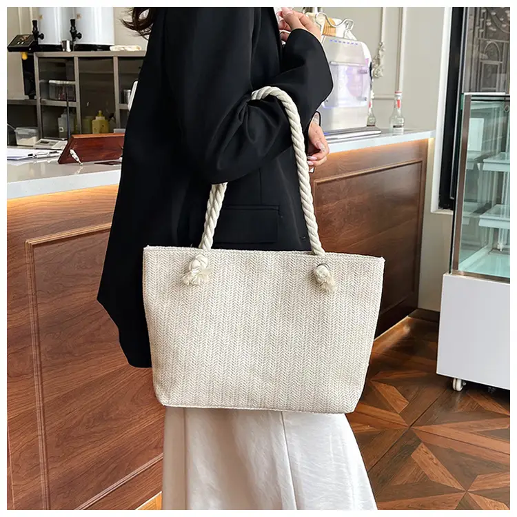 Women's Straw Rope Handle Casual Bag Large Capacity — feature 13