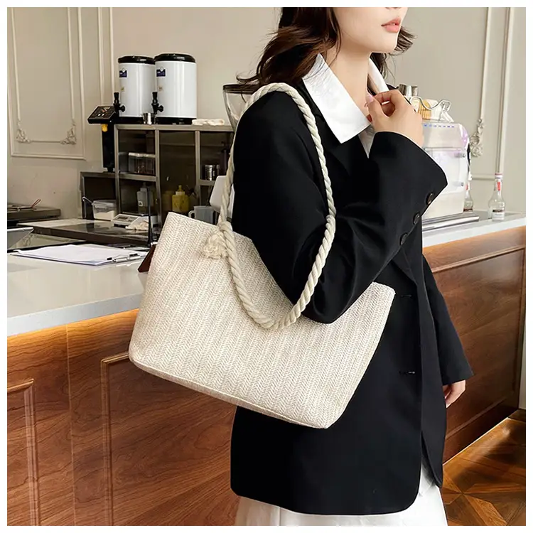 Women's Straw Rope Handle Casual Bag Large Capacity — feature 15