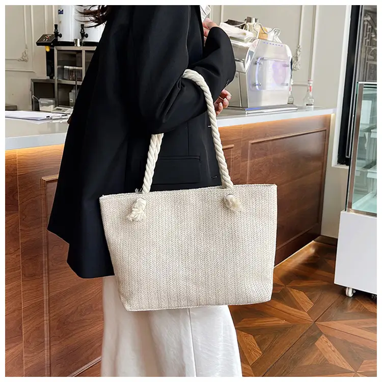 Women's Straw Rope Handle Casual Bag Large Capacity — feature 17