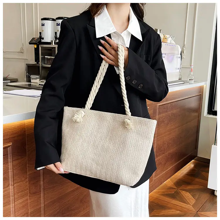Women's Straw Rope Handle Casual Bag Large Capacity — feature 18