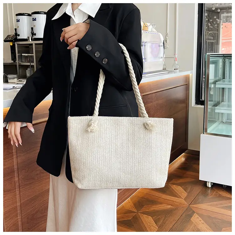 Women's Straw Rope Handle Casual Bag Large Capacity — feature 19
