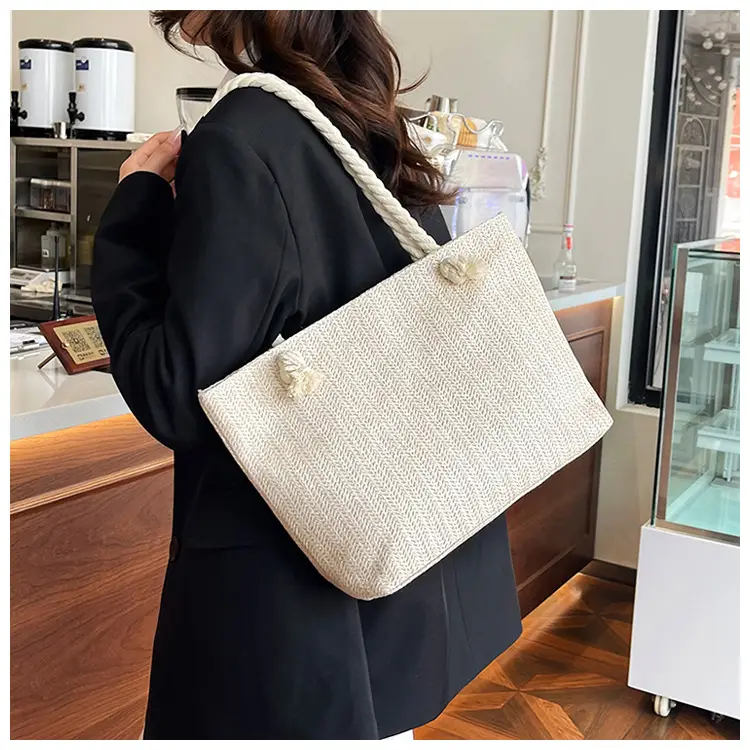 Women's Straw Rope Handle Casual Bag Large Capacity — feature 21