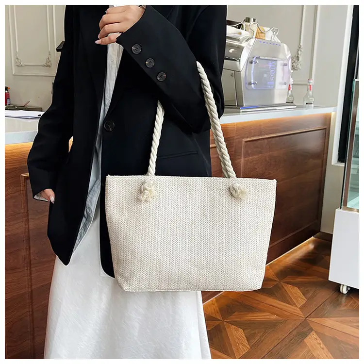 Women's Straw Rope Handle Casual Bag Large Capacity — feature 22