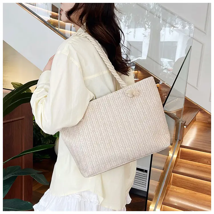Women's Straw Rope Handle Casual Bag Large Capacity — feature 25