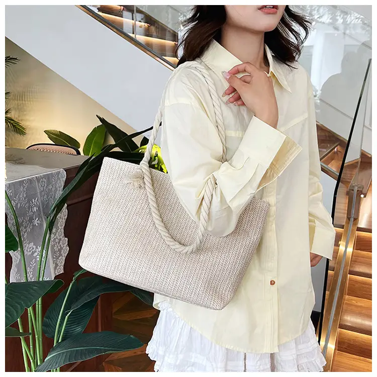 Women's Straw Rope Handle Casual Bag Large Capacity — feature 26