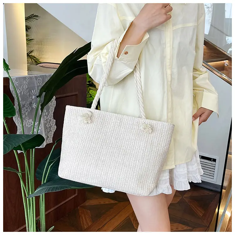 Women's Straw Rope Handle Casual Bag Large Capacity — feature 28