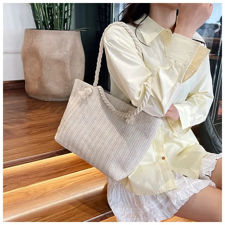Women's Straw Rope Handle Casual Bag Large Capacity — feature 29