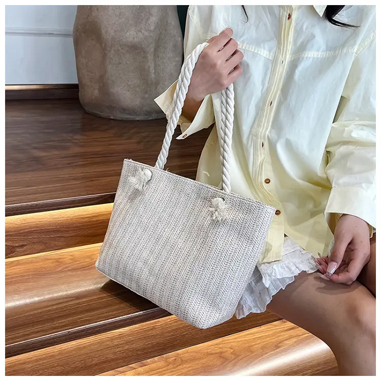 Women's Straw Rope Handle Casual Bag Large Capacity — feature 30