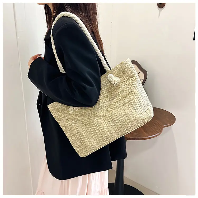 Women's Straw Rope Handle Casual Bag Large Capacity — feature 31