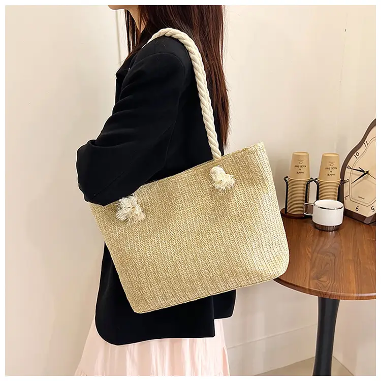 Women's Straw Rope Handle Casual Bag Large Capacity — feature 32