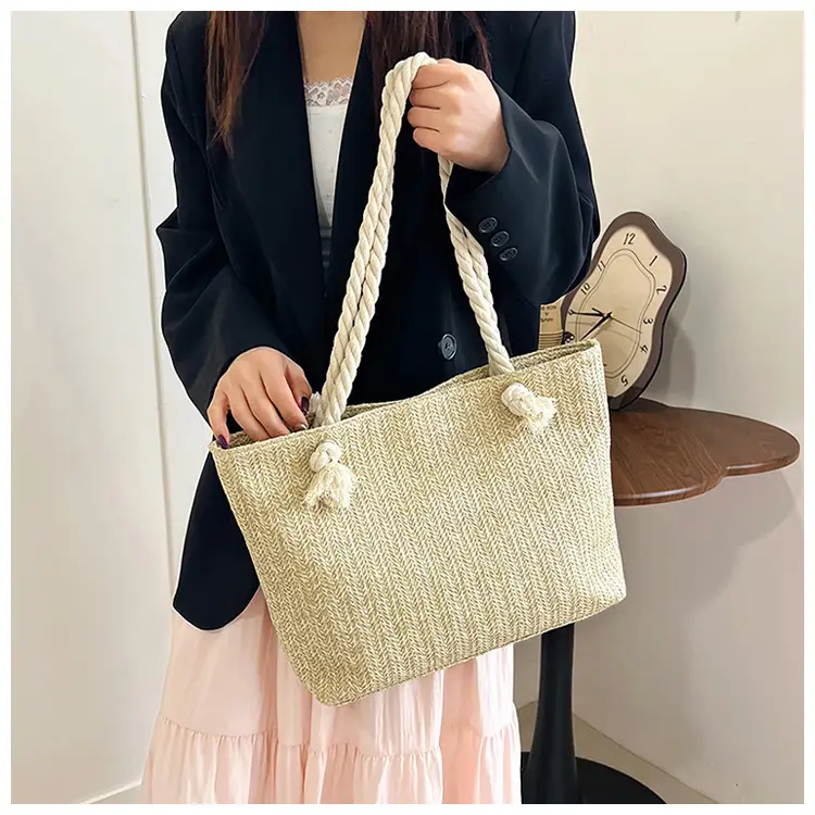 Women's Straw Rope Handle Casual Bag Large Capacity — feature 33