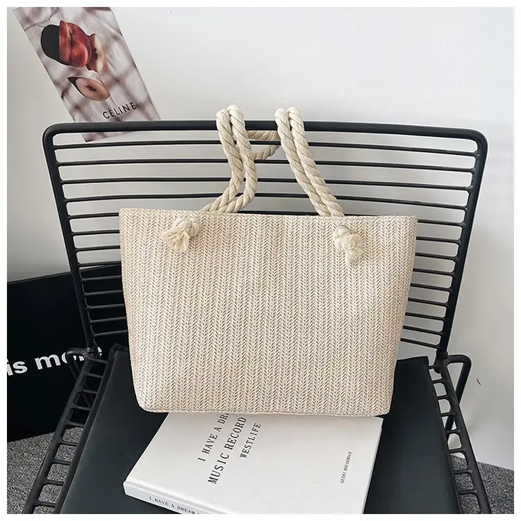 Women's Straw Rope Handle Casual Bag Large Capacity — feature 36