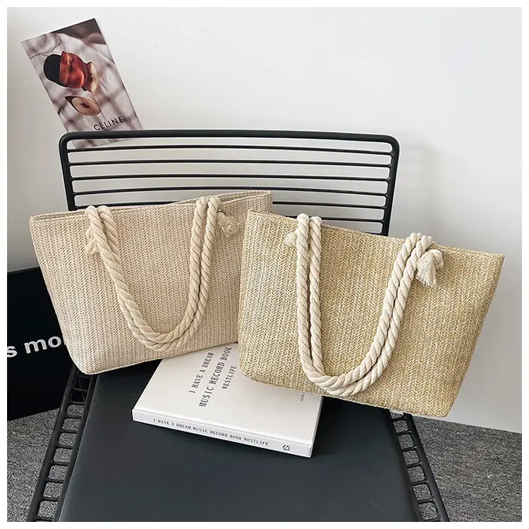 Women's Straw Rope Handle Casual Bag Large Capacity — feature 38