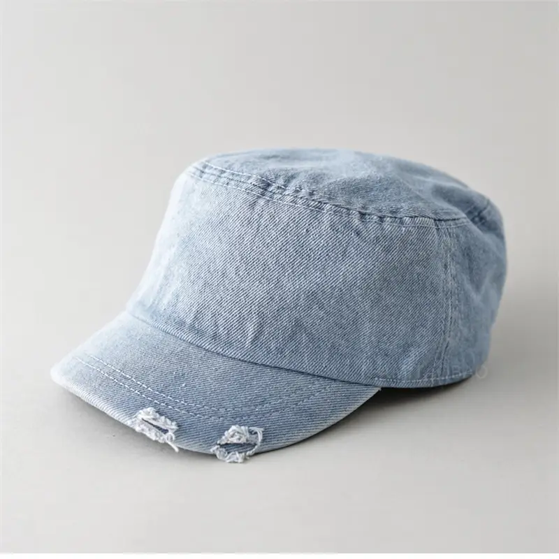 Women Denim Rhinestone Flat Cap Spring Summer