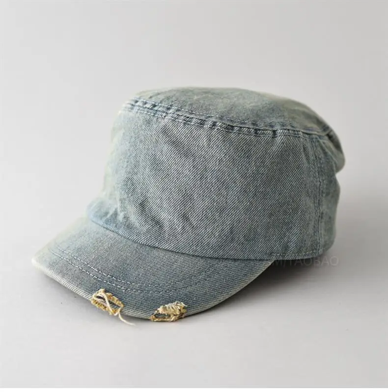 Women Denim Rhinestone Flat Cap Spring Summer — feature 4