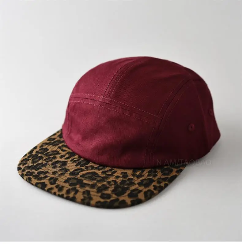 Retro Leopard Cap Maroon Baseball Men Women Casual — feature 3
