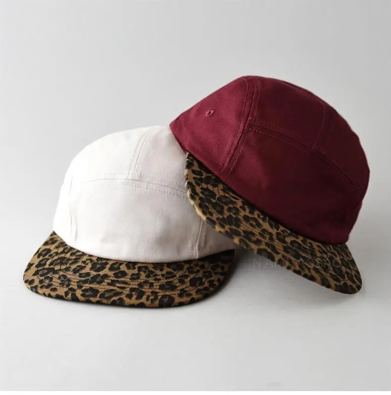 Retro Leopard Cap Maroon Baseball Men Women Casual — feature 6