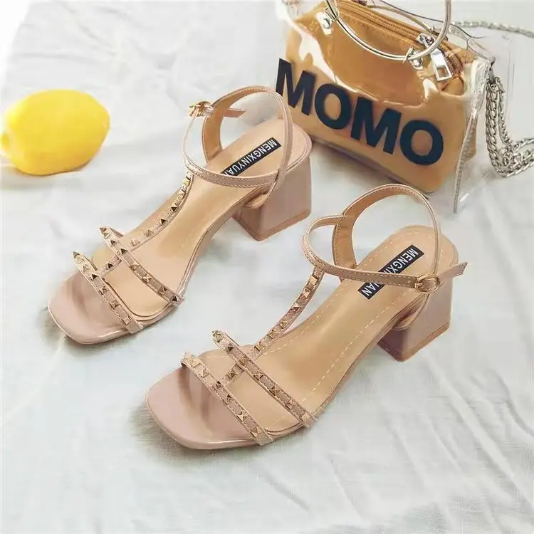 Women's Chunky Heel Sandals with Pearl Beads 2025 — feature 6