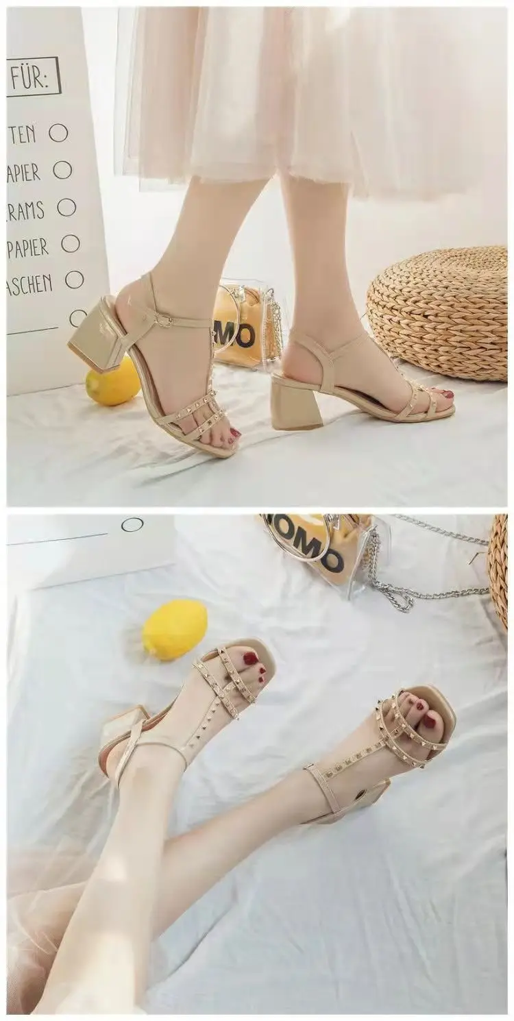 Women's Chunky Heel Sandals with Pearl Beads 2025 — feature 8