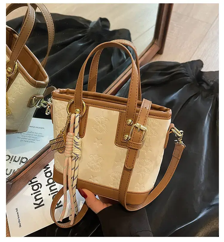 Pink Embossed Korean Style Handbag for Women — feature 1