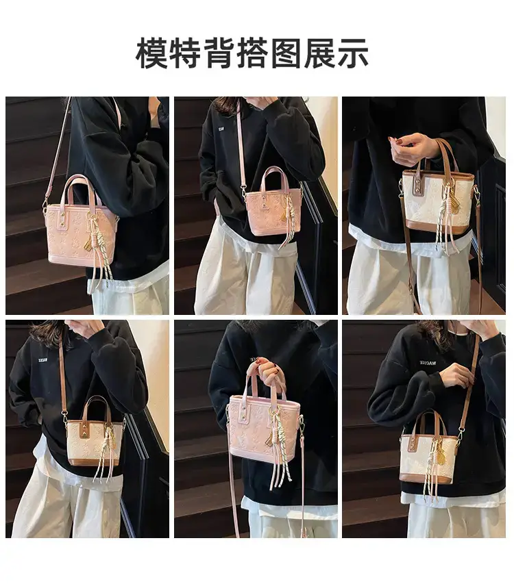 Pink Embossed Korean Style Handbag for Women — feature 10