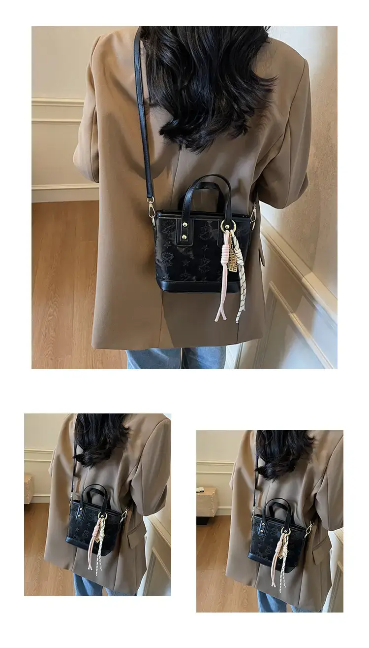 Pink Embossed Korean Style Handbag for Women — feature 12