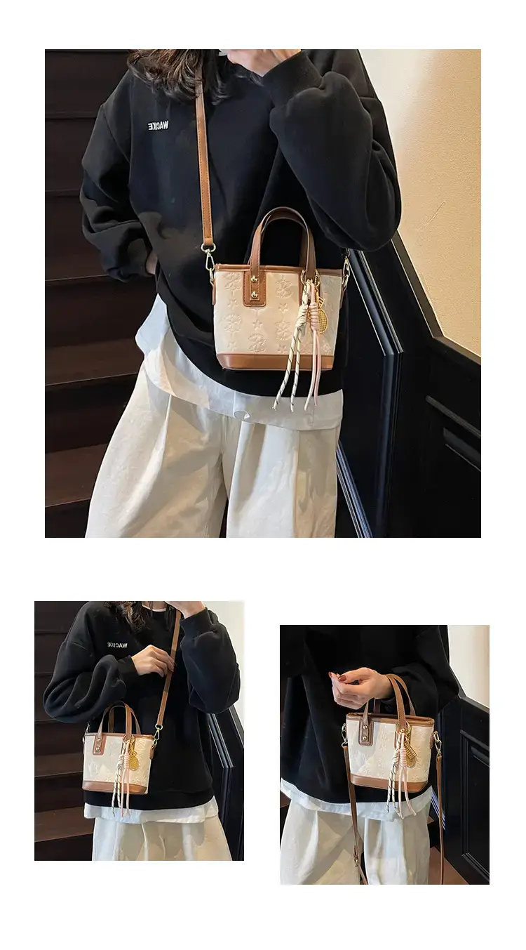 Pink Embossed Korean Style Handbag for Women — feature 14