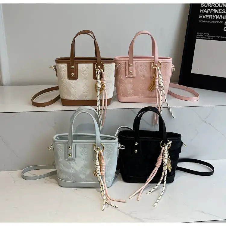 Pink Embossed Korean Style Handbag for Women — feature 15