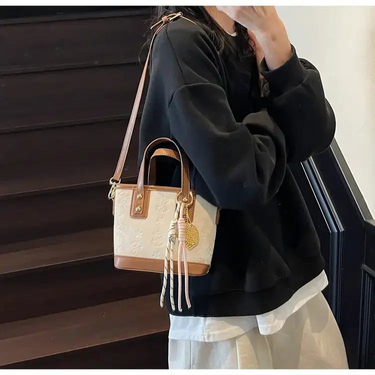 Pink Embossed Korean Style Handbag for Women — feature 19