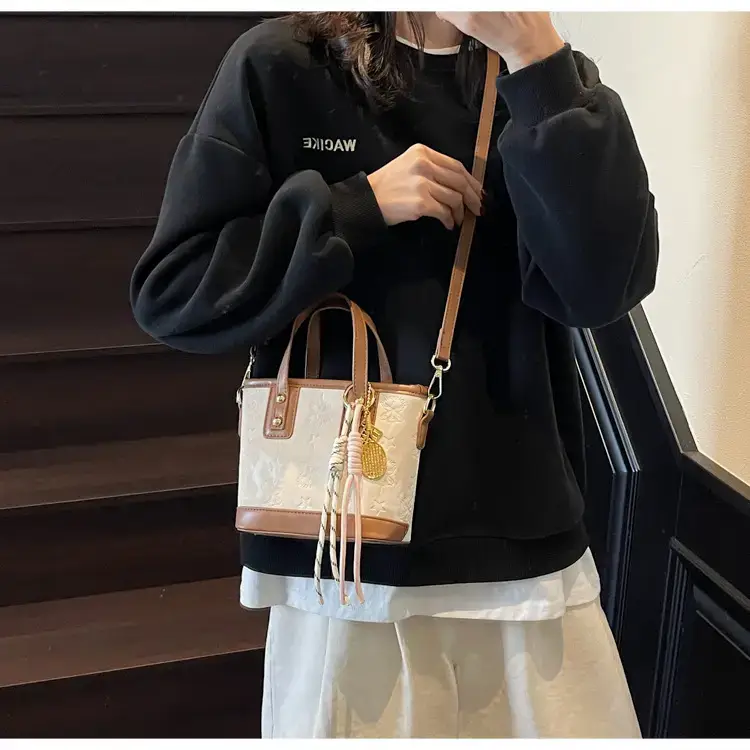 Pink Embossed Korean Style Handbag for Women — feature 20