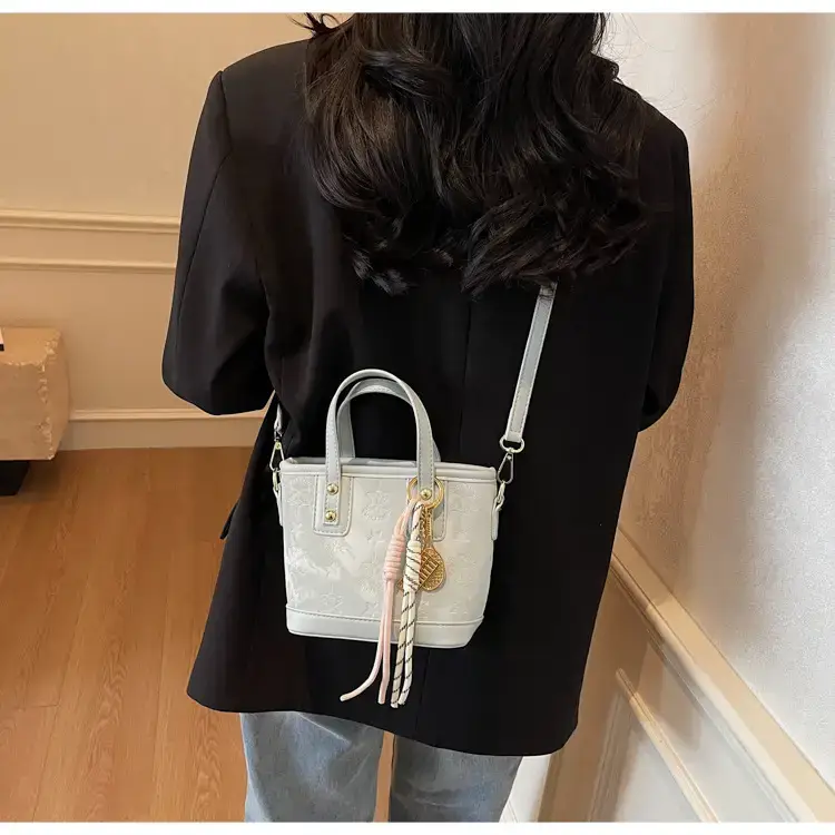 Pink Embossed Korean Style Handbag for Women — feature 23