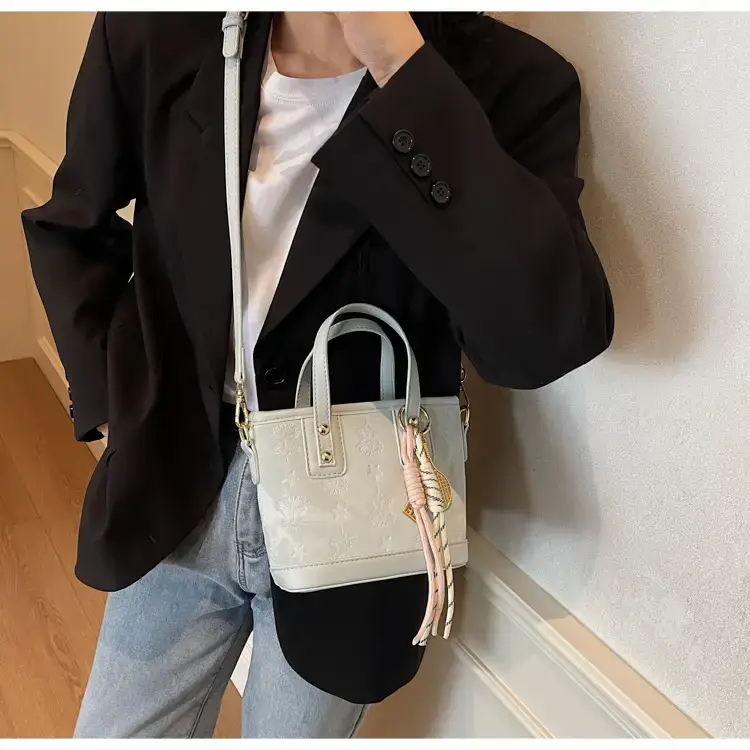 Pink Embossed Korean Style Handbag for Women — feature 24