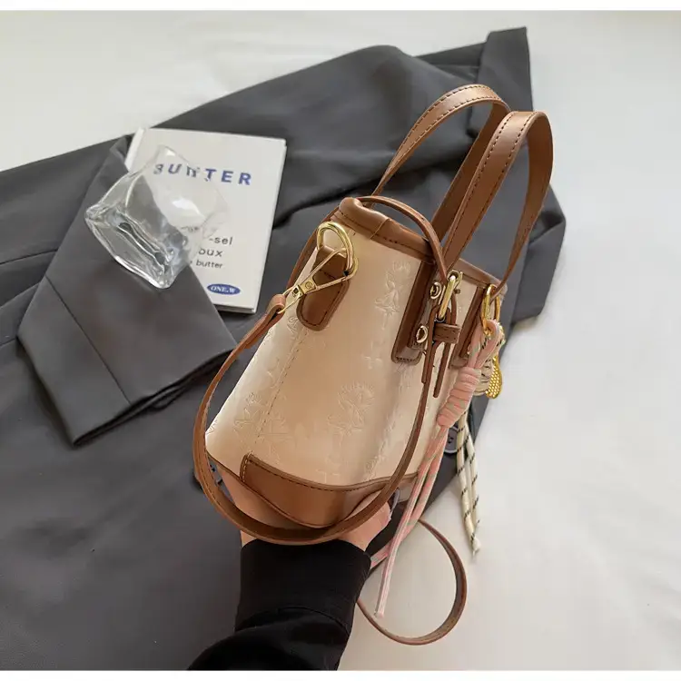 Pink Embossed Korean Style Handbag for Women — feature 34
