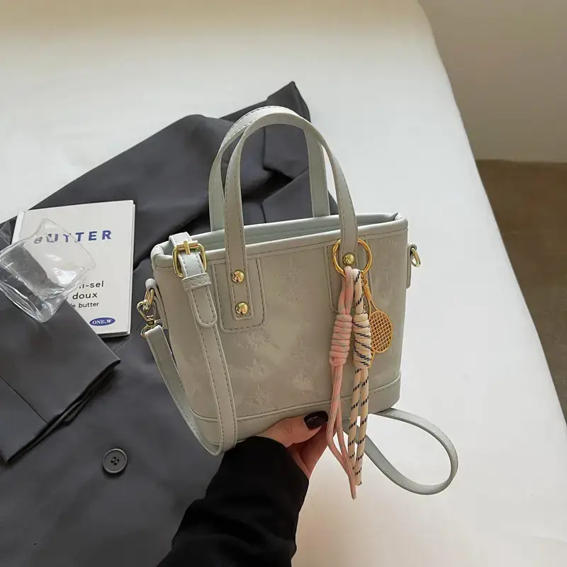Pink Embossed Korean Style Handbag for Women - Image 3