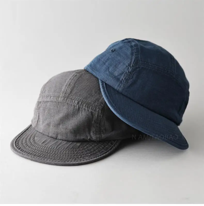 Men's Blue Denim Baseball Cap with Short Bristle — feature 7