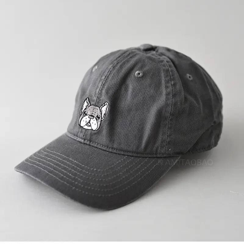 Gray Cartoon Embroidered Baseball Cap Unisex Sunshade - Image 4