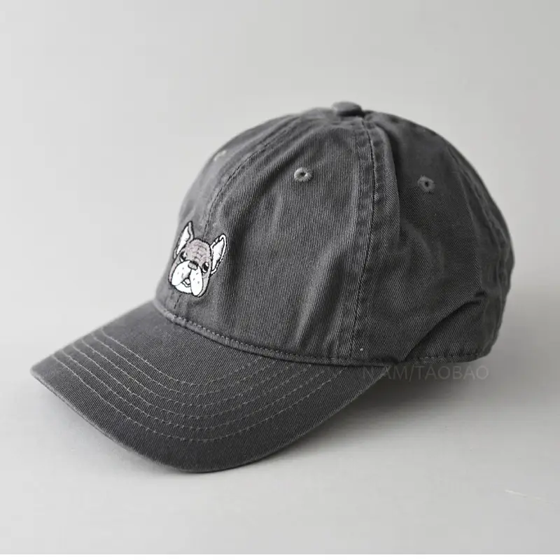 Gray Cartoon Embroidered Baseball Cap Unisex Sunshade - Image 5