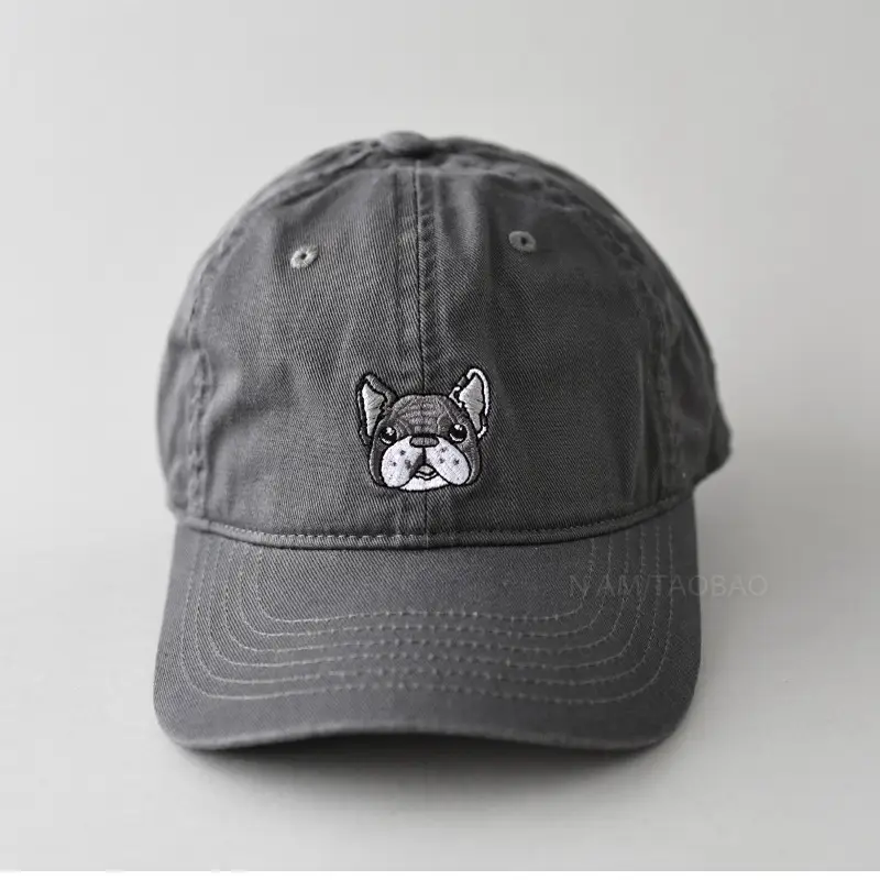 Gray Cartoon Embroidered Baseball Cap Unisex Sunshade - Image 6