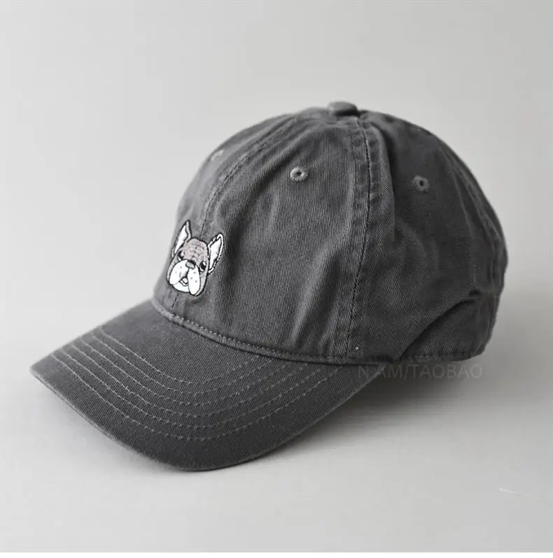 Gray Cartoon Embroidered Baseball Cap Unisex Sunshade — feature 3